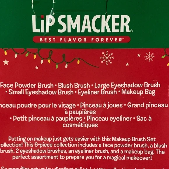 Lip Smacker Holiday Makeup Brush Set - Red - Picture 7 of 8